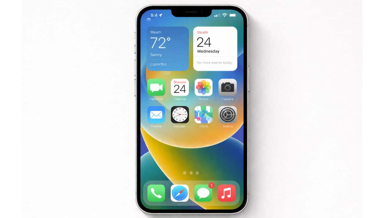 iOS interface showing home screen, control center, and system settings