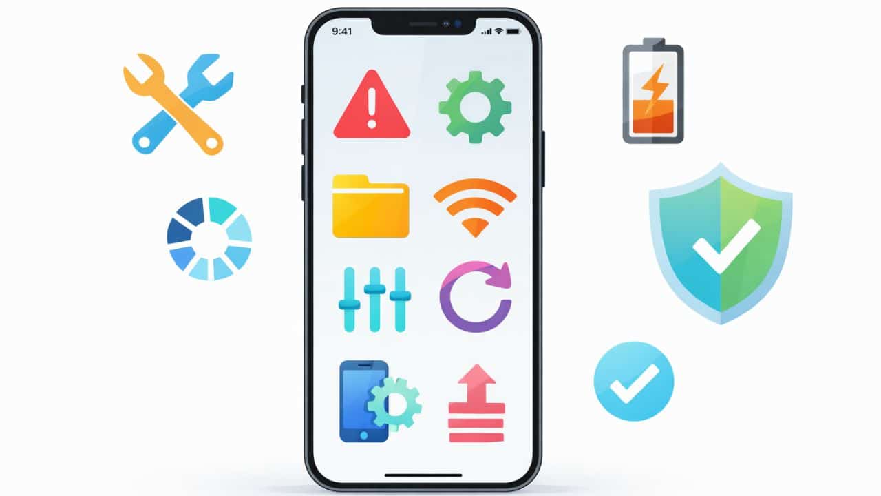 iOS troubleshooting settings and system fix options on iPhone